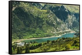 Lake Lanuza reservoir in the scenic upper Tena Valley of the Aragon Pyrenees, Lanuza, Sallent de Ga-Robert Francis-Framed Stretched Canvas