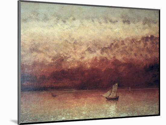 Lake Leman with Setting Sun, circa 1876-Gustave Courbet-Mounted Giclee Print