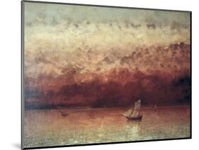 Lake Leman with Setting Sun, circa 1876-Gustave Courbet-Mounted Giclee Print