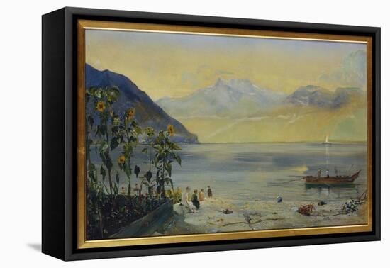 Lake Leman with the Dents Du Midi in the Distance, 1863-John William Inchbold-Framed Stretched Canvas