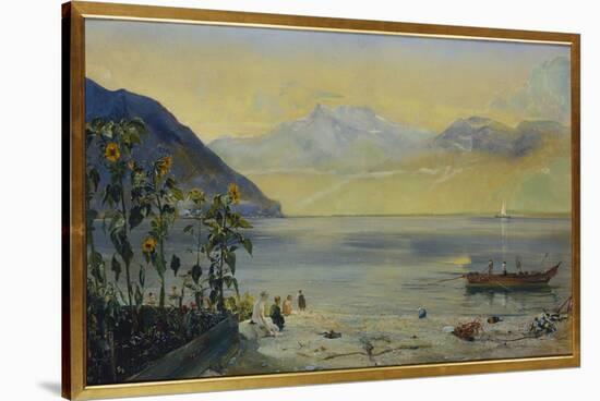 Lake Leman with the Dents Du Midi in the Distance, 1863-John William Inchbold-Stretched Canvas