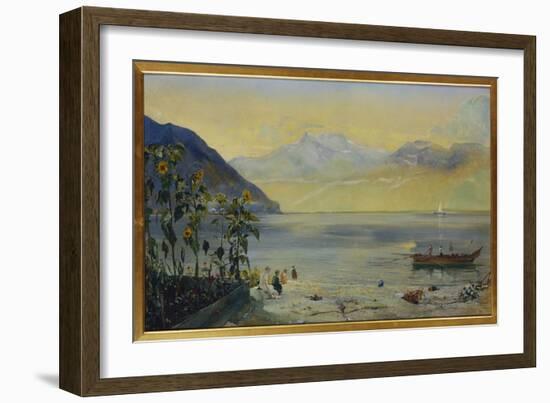 Lake Leman with the Dents Du Midi in the Distance, 1863-John William Inchbold-Framed Giclee Print