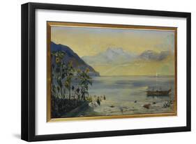 Lake Leman with the Dents Du Midi in the Distance, 1863-John William Inchbold-Framed Giclee Print