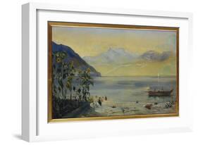 Lake Leman with the Dents Du Midi in the Distance, 1863-John William Inchbold-Framed Giclee Print