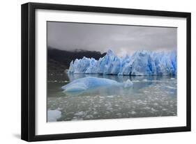 Lake-Level View of Blue Ice at the Glacier Face and Iceberg-Eleanor Scriven-Framed Photographic Print