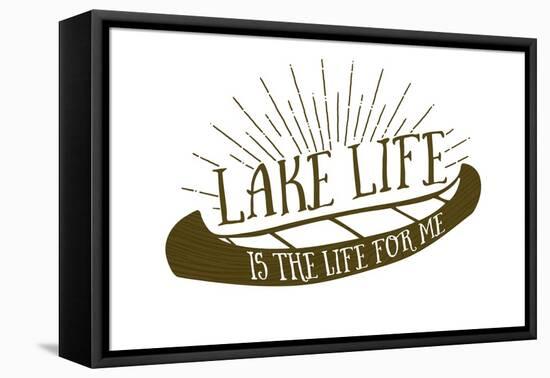 Lake Life (Canoe)-Lantern Press-Framed Stretched Canvas