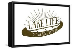 Lake Life (Canoe)-Lantern Press-Framed Stretched Canvas