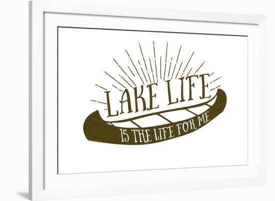 Lake Life (Canoe)-Lantern Press-Framed Art Print