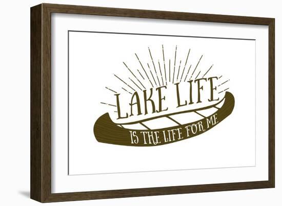 Lake Life (Canoe)-Lantern Press-Framed Art Print