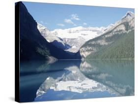 Lake Louise at Dawn, Alberta, CAN-Claire Rydell-Stretched Canvas