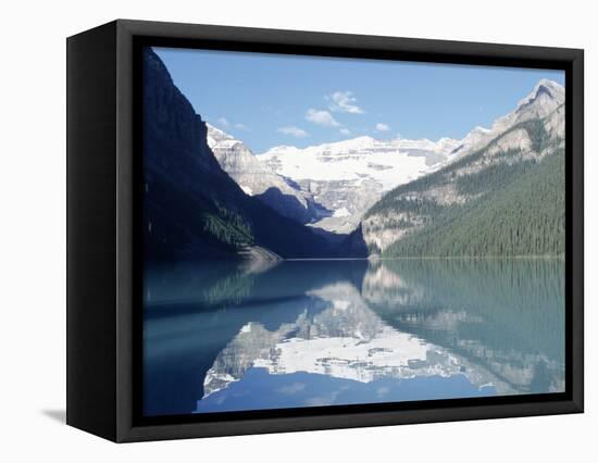 Lake Louise at Dawn, Alberta, CAN-Claire Rydell-Framed Stretched Canvas