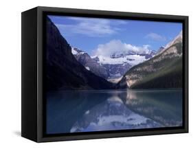 Lake Louise at Dawn, Alberta, CAN-Claire Rydell-Framed Stretched Canvas