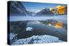 Lake Louise at Sunrise in Winter, Banff National Park, Alberta, Canada, North America-Miles Ertman-Stretched Canvas