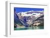 Lake Louise canoes, Leroy Glaciers reflection, Banff National Park, Alberta, Canada-William Perry-Framed Photographic Print