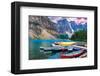 Lake Louise-Canoes on the Lake-null-Framed Art Print