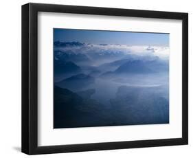 Lake Lucerne and Swiss alps in bird's-eye view-enricocacciafotografie-Framed Photographic Print