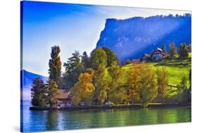 Lake Lucerne Fall Morning-George Oze-Stretched Canvas