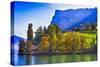 Lake Lucerne Fall Morning-George Oze-Stretched Canvas