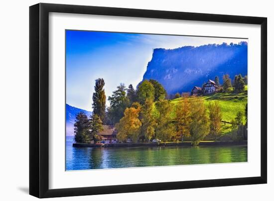 Lake Lucerne Fall Morning-George Oze-Framed Photographic Print