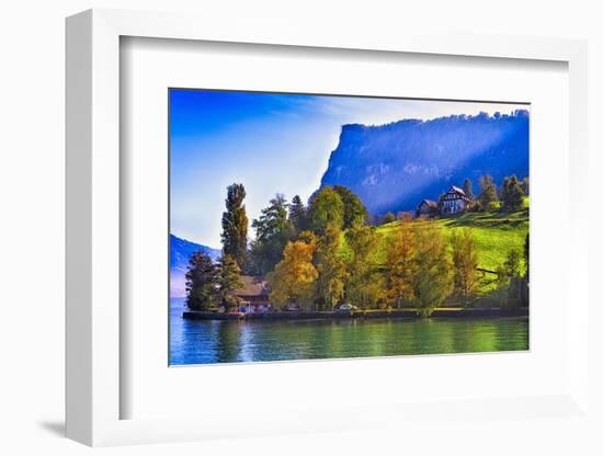 Lake Lucerne Fall Morning-George Oze-Framed Photographic Print