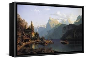 Lake Lucerne-Johannes Bartholomaus Duntze-Framed Stretched Canvas