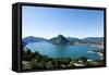 Lake Lugano, Panoramic View from the Top, Switzerland-zveiger-Framed Stretched Canvas