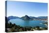 Lake Lugano, Panoramic View from the Top, Switzerland-zveiger-Stretched Canvas