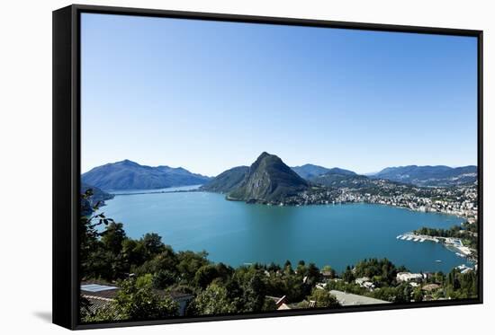 Lake Lugano, Panoramic View from the Top, Switzerland-zveiger-Framed Stretched Canvas