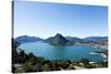 Lake Lugano, Panoramic View from the Top, Switzerland-zveiger-Stretched Canvas
