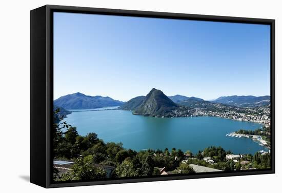 Lake Lugano, Panoramic View from the Top, Switzerland-zveiger-Framed Stretched Canvas