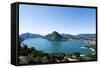 Lake Lugano, Panoramic View from the Top, Switzerland-zveiger-Framed Stretched Canvas