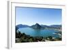 Lake Lugano, Panoramic View from the Top, Switzerland-zveiger-Framed Photographic Print