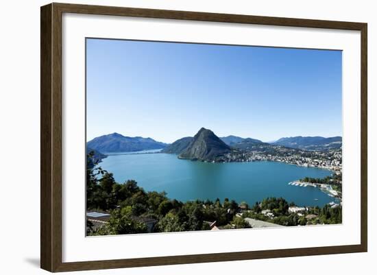 Lake Lugano, Panoramic View from the Top, Switzerland-zveiger-Framed Photographic Print