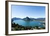 Lake Lugano, Panoramic View from the Top, Switzerland-zveiger-Framed Photographic Print