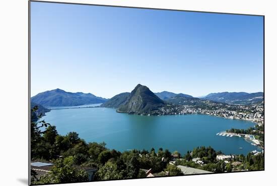 Lake Lugano, Panoramic View from the Top, Switzerland-zveiger-Mounted Photographic Print