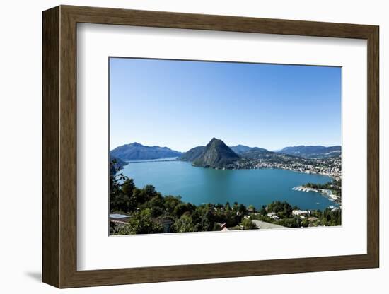 Lake Lugano, Panoramic View from the Top, Switzerland-zveiger-Framed Photographic Print