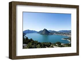 Lake Lugano, Panoramic View from the Top, Switzerland-zveiger-Framed Photographic Print