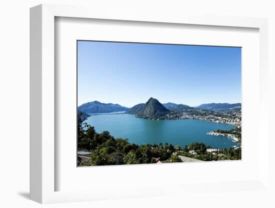 Lake Lugano, Panoramic View from the Top, Switzerland-zveiger-Framed Photographic Print