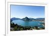 Lake Lugano, Panoramic View from the Top, Switzerland-zveiger-Framed Photographic Print