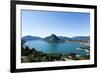 Lake Lugano, Panoramic View from the Top, Switzerland-zveiger-Framed Photographic Print