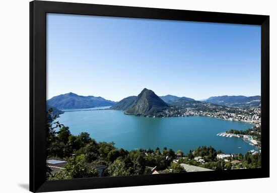 Lake Lugano, Panoramic View from the Top, Switzerland-zveiger-Framed Photographic Print