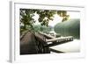 Lake Lure, North Carolina: a Man Goes for a Run Along the Shoreline of Lake Lure-Brad Beck-Framed Photographic Print