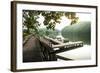 Lake Lure, North Carolina: a Man Goes for a Run Along the Shoreline of Lake Lure-Brad Beck-Framed Photographic Print