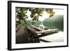 Lake Lure, North Carolina: a Man Goes for a Run Along the Shoreline of Lake Lure-Brad Beck-Framed Photographic Print