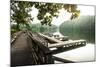 Lake Lure, North Carolina: a Man Goes for a Run Along the Shoreline of Lake Lure-Brad Beck-Mounted Photographic Print