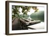 Lake Lure, North Carolina: a Man Goes for a Run Along the Shoreline of Lake Lure-Brad Beck-Framed Photographic Print