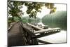 Lake Lure, North Carolina: a Man Goes for a Run Along the Shoreline of Lake Lure-Brad Beck-Mounted Photographic Print