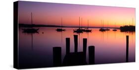 Lake Macatawa at dawn, Holland, Ottawa County, Michigan, USA-null-Stretched Canvas