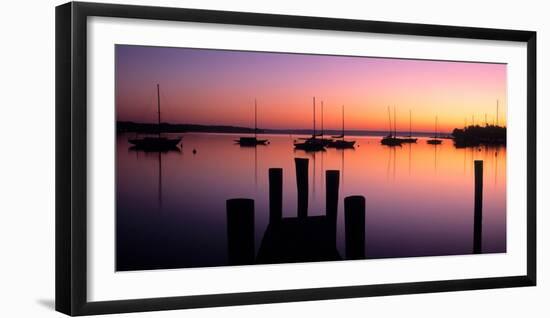 Lake Macatawa at dawn, Holland, Ottawa County, Michigan, USA-null-Framed Photographic Print