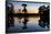 Lake Martin at Sunset with Bald Cypress Sihouette, Louisiana, USA-Alison Jones-Framed Photographic Print